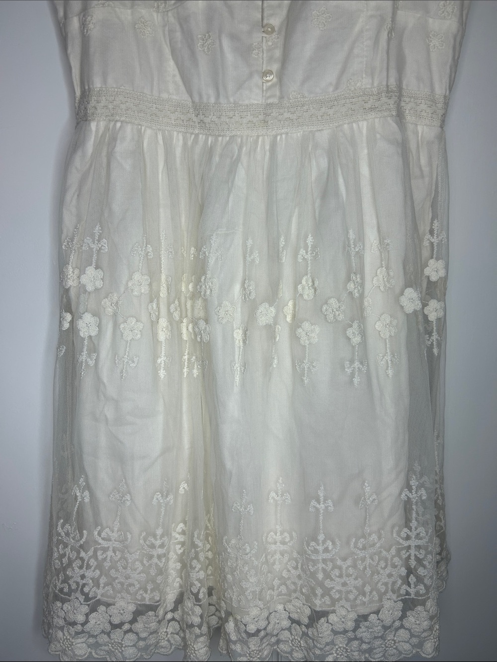 American Eagle Ivory Lace Boho Mini Dress - Picture 4 of 9